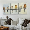 thumbnail image 2 of JEUXUS  Abstract Birds Canvas Wall Art: Colorful Birds on Wire Picture Sparrow Painting Artwork for Living Room 12''x16''X3 Panels, 2 of 4
