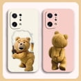 thumbnail image 5 of Funda de silicona líquida para OPPO FIND X6 X3 REALME X7 X50 RENO 2 4Z 4 6 Lite 5Z 5F 4G 5G PRO, bonito oso de peluche, 5 of 5