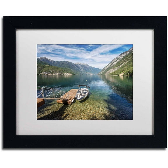 Trademark Fine Art "Lake" Canvas Art by Pierre Leclerc, White Matte/Black Frame