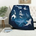 thumbnail image 2 of Shark Throw Blanket, Kids Blanket Fluffy Cozy Soft Warm Plush Lightweight Decorative Blanket Gifts for Boys Girls Women Men Baby, Blankets Quilt for Bed Sofa Chair Couch () Shark, 2 of 7