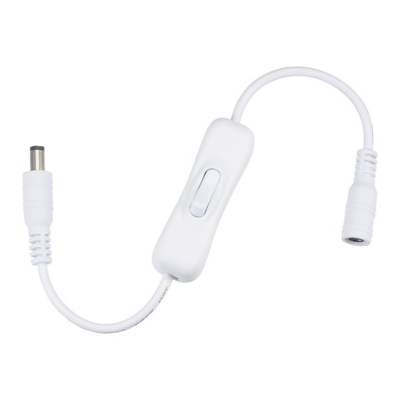 Uxcell DC Cable 5.5mm x 2.1mm 1 Female to 1 Male with Switch for Camera LED White 2 Pack