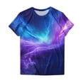 thumbnail image 6 of Womens Galaxy Print T-Shirt Space 3D Graphic Tee Short Sleeve Crew Neck Soft Casual Top for Women Plus Size Available,Size XL, 6 of 6