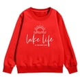 thumbnail image 4 of PMVFHDE Mode Fille Sweat à Capuche & Chandails en Molleton Mode Décontractée Col Rond Sans Tête Manches Longues Imprimé Haut Rouge, 9-10 Ans, 4 of 4