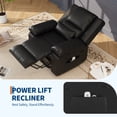 thumbnail image 6 of Gustowave Power Lift Recliner Chair, Heat & Massage PU Leather Electric Lift Chair, Adjustable Back and Legs, Heavy‑Duty for Elderly and Mobility‑Impaired Seniors, Black, 6 of 6