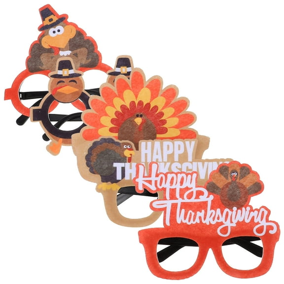 WORGEOUS Thanksgiving Party Eyeglasses Plastic Bright Colors 17.5X14CM 5Pcs For Cosplay Stage Performance