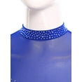 thumbnail image 6 of iiniim Women's Lyrical Dance Costume Rhinestone Asymmetrical Skirted Leotard Figure Ice Skating Dress Blue XL, 6 of 7