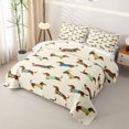 thumbnail image 3 of Manfei CuteDog Quilt Full, Dachshund Lover Full Bedspread Sets, Cream, 3-Piece, 1 Coverlet and 2 Pillowcases, 3 of 7