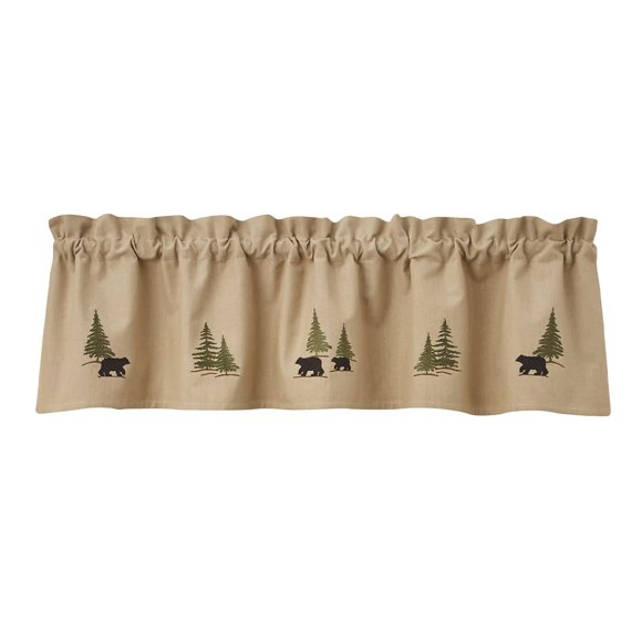 Park Designs Cantonnière Brodée Ours Noir 60 Pouces L
