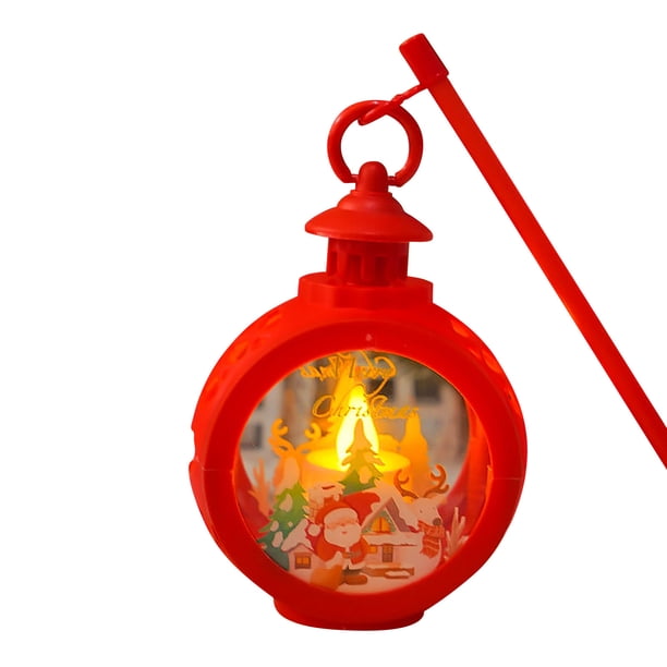 Lámpara de mano, decoraciones navideñas, luz de viento redonda navideña, luz de vela electrónica de mano LED, decoración para árbol de Navidad, luz de viento, luz de fiesta navideña, adornos navideños