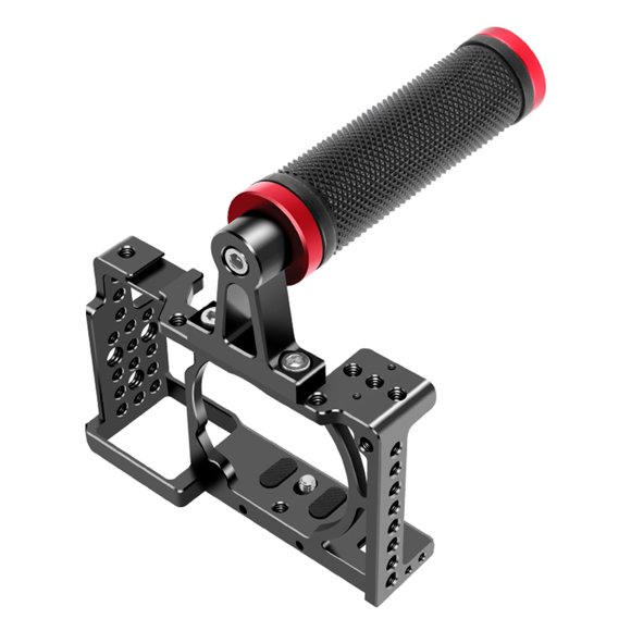 Mistaha Aluminum Alloy Camera Video Cage with Top Handle for Sony A6300 A6000 - Red (8045) - Enhance Camera Setup with Multiple Mounting Options