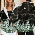 thumbnail image 2 of HOWPAY Christmas Hoodies for Women Zip up Drawstring Printed Long Sleeve Oversized Sweatshirt with Pocket Xmas Party Holiday Casual Fall Jacket Black XL, 2 of 6