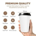 thumbnail image 2 of [1000 Pcs] 12oz White Disposable Hot Paper Coffee Cups – Leak-Proof, Recyclable, Food Safe to-Go Cups for Tea, Espresso, Hot Chocolate, Office & Events, 2 of 7