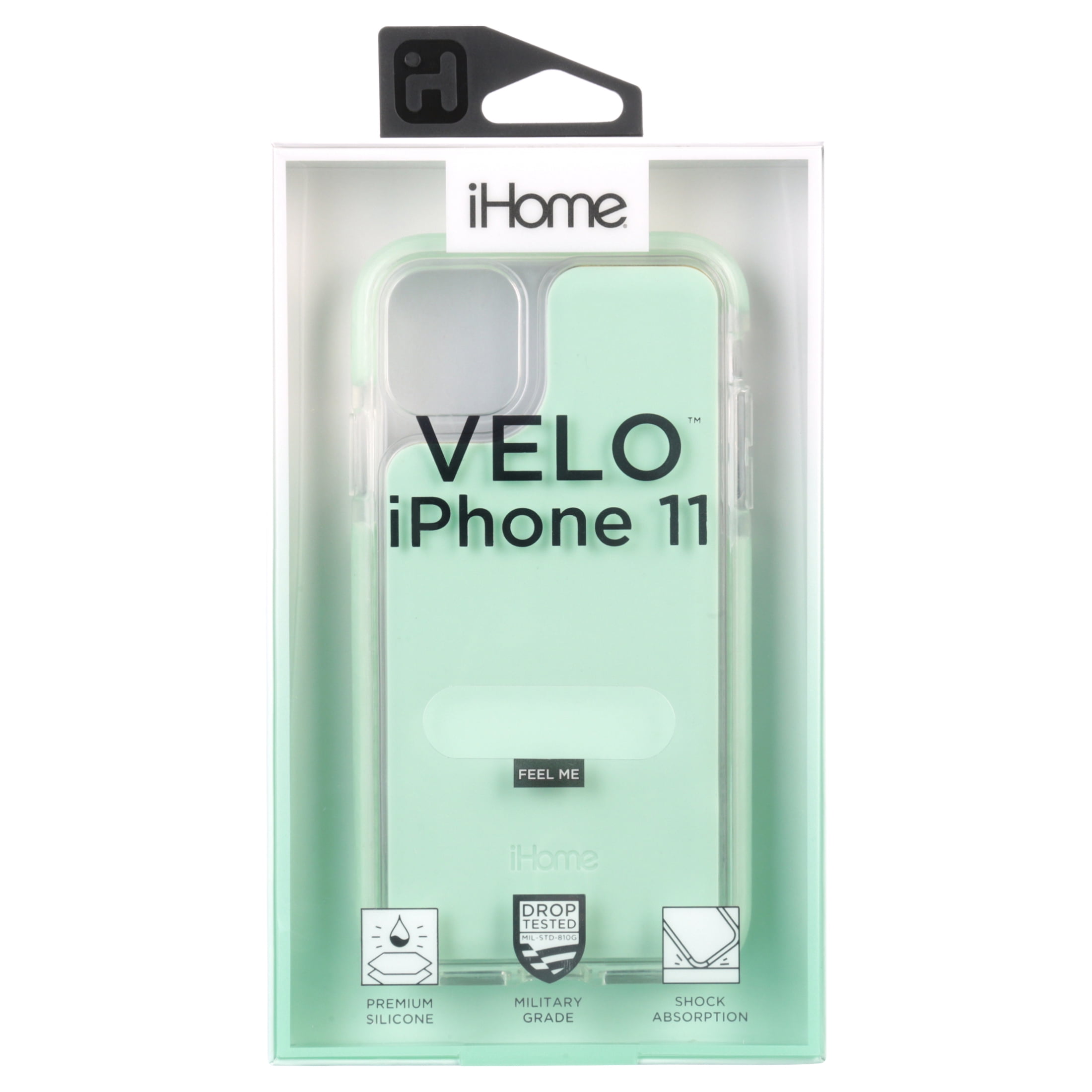 iHome Velo Silicone Impact Case for iPhone 11/XR, Mint Green