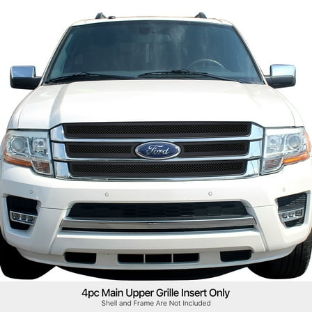 Stainless Steel Main Upper Black Wire Mesh Grille 2015-2017 Ford Expedition