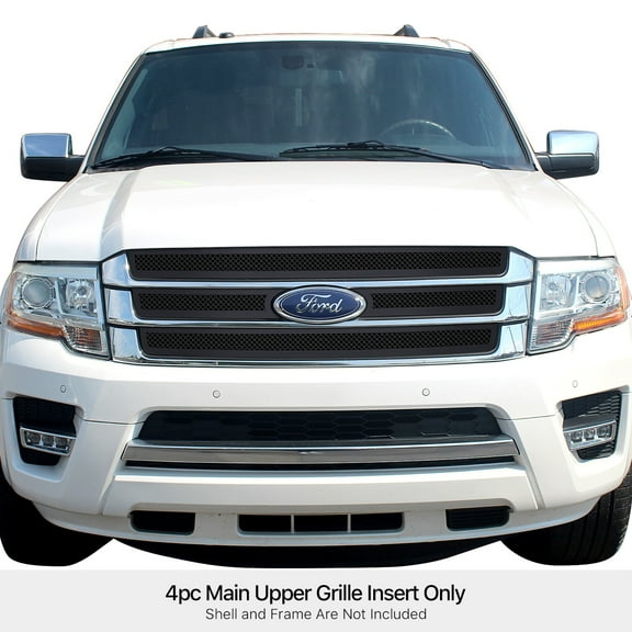 Stainless Steel Main Upper Black Wire Mesh Grille 2015-2017 Ford Expedition