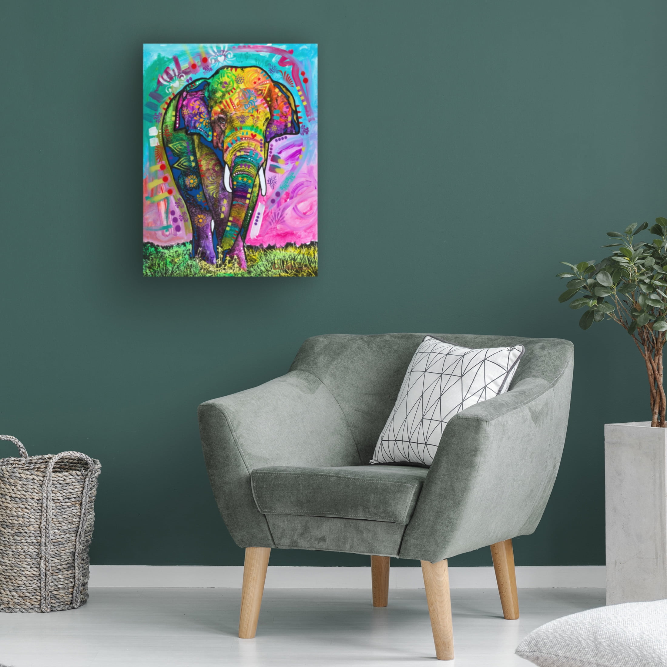 Canvas Wall Art - Dean Russo 'Indian Elephant' Wall Art for Living Room, Bedroom, or Office Décor by Trademark Fine Art - 14 x 19 Inches