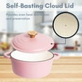 thumbnail image 4 of Lexi Home 2.8-Qt Enameled Cast Iron Dutch Oven with Lid & Loop Handle, Matte Pink, 4 of 7