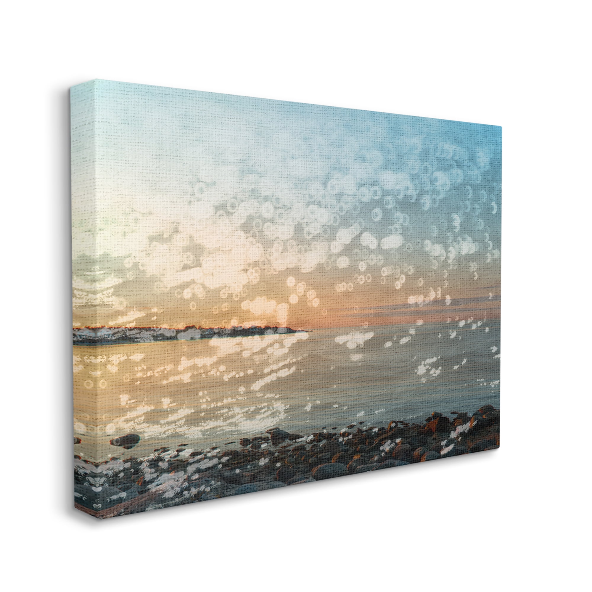 Stupell Industries Abstract Beach Splash Landscape Painting Gallery Wrapped Canvas Art Print Wall Art, 30 x 24