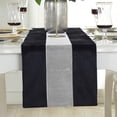 thumbnail image 4 of Camino de mesa negro de 180 cm con purpurina y diamantes plateados para mesa de cocina, mesa de café, tocador, decoración de armario de vinos (32 x 180 cm, negro), 4 of 4