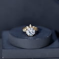 thumbnail image 6 of Rosec Jewels 4 Carat CZ Engagement Ring Set (AAAA Quality) - Floral Wedding Ring with Enhancer - Jewelry Box Included, 10K Yellow Gold, US 6.50, 6 of 8