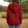 thumbnail image 7 of felwors Women's Full Zip Up Hoodie Long Sleeve Hooded Sweatshirts Pockets Jacket Coat for Women Wine, XL, 7 of 7