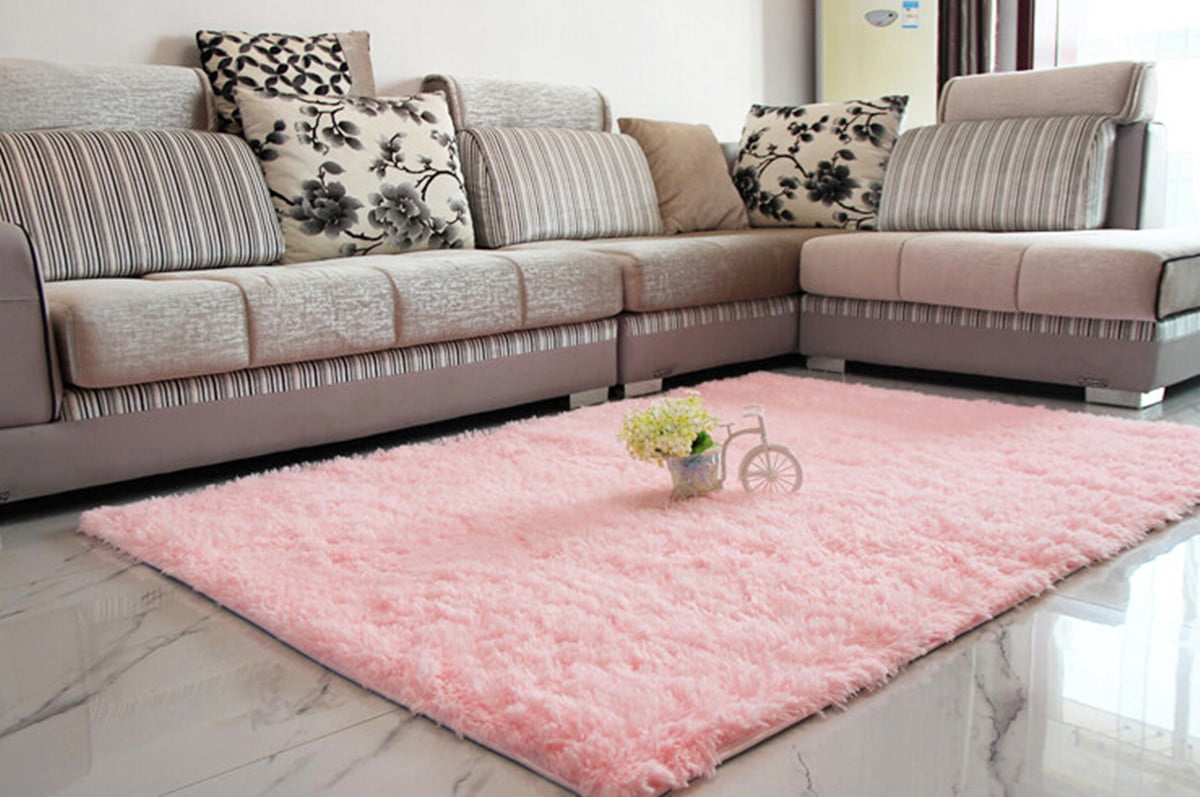 Blivener Soft Touch Area Rug Bedroom Anti-Skid Yoga Carpet Shaggy Rugs Fluffy Motley Tie-dye Carpets A White 160 x 200 cm