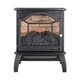 thumbnail image 6 of DEALTOPS 17.52'' Electric Fireplace Heater Stove, Realistic Flame Effect Simulated Wall Tiles Stove, Antique Black, 6 of 8