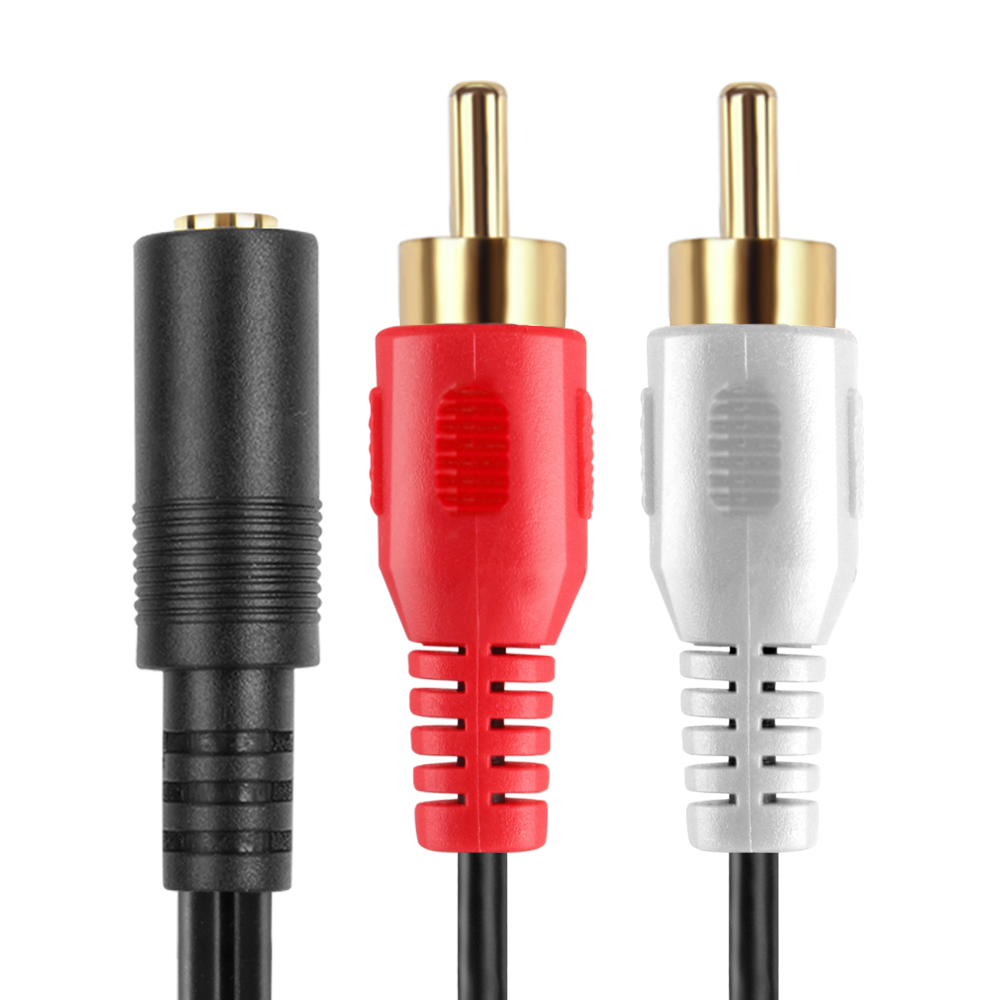 3.5mm to RCA Stereo Audio Cable Adapter (3FT) - 3.5mm Female to Stereo RCA Male Bi-Directional AUX Auxiliary Male Headphone Jack Plug Y Splitter to Left / Right 2RCA Male Connector Plug Wire Cord - image 4 of 4