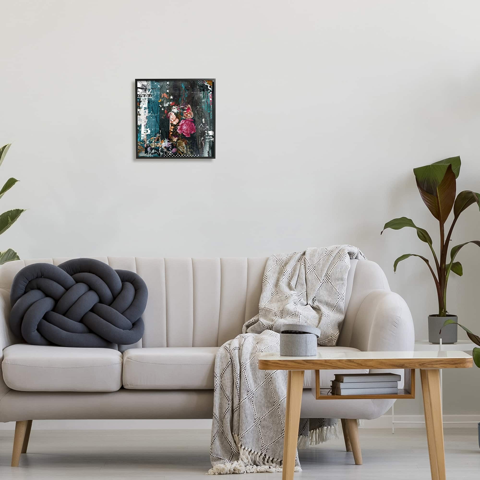 Stupell Industries Vintage Street Style Layered Collage Urban Floral Detail Framed Wall Art, 12 x 12, Design by Teis Albers