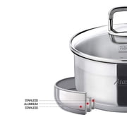 Kitchen Flower Master Stainless Steel Cookware, 3-Ply Impact Bonding Bottom Sauce Pot (20cm)