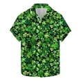thumbnail image 2 of cllios Funny St Patricks Day Shirt Mens Hawaiian Shirts Short Sleeve Lucky Tshirts Casual Button Down Shamrock Printed Party Top Summer Shirts for Men, 2 of 5