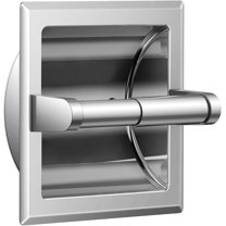 Matte Black Toilet Paper Holder with Mounting Bracket, Black Recessed Toilet Paper Holder Wall Mount Made of Metal, Bathroom Toilet Paper Wall Holder