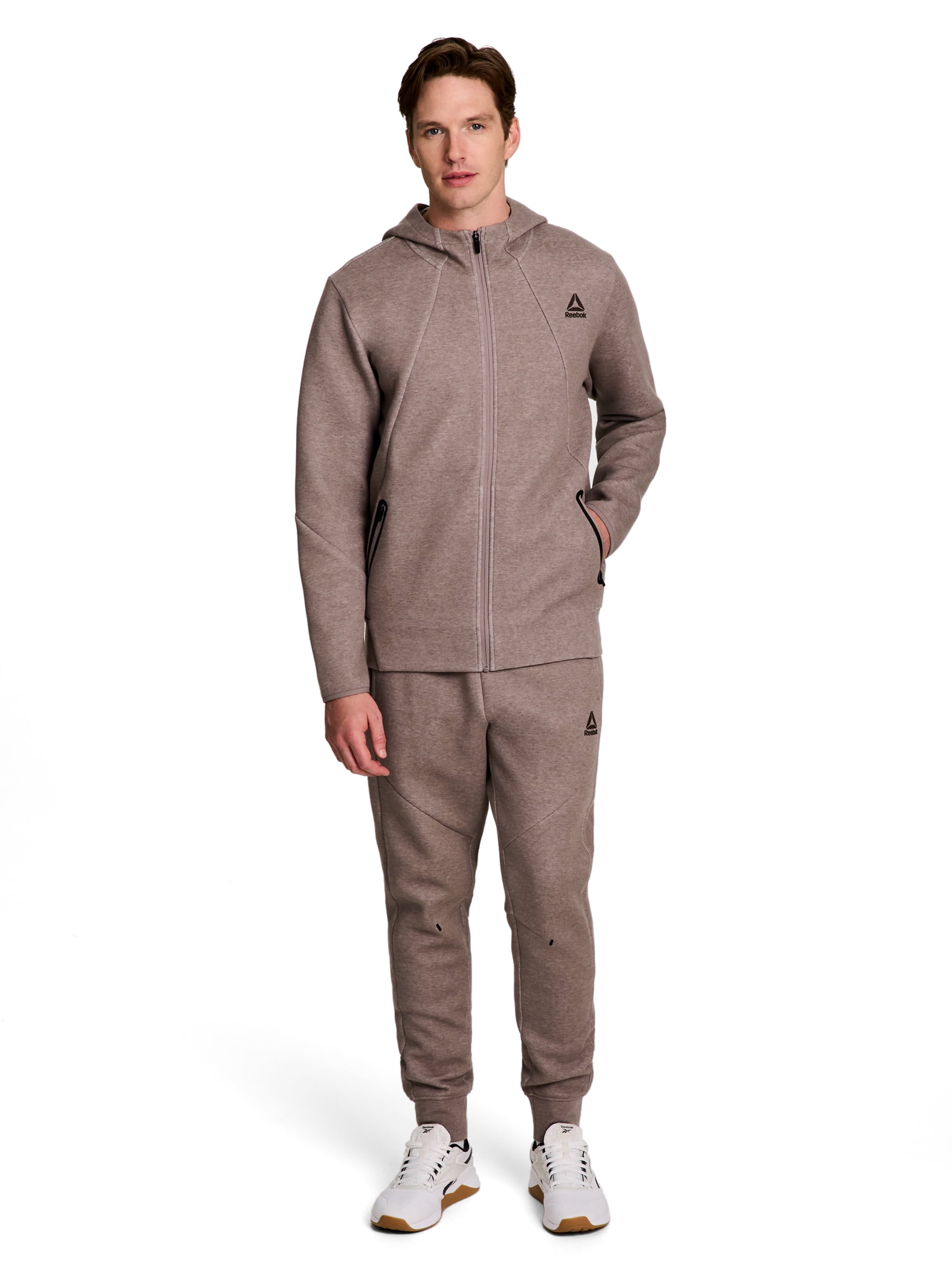 Reebok Men's and Big Men's Momentum Fleece Full Zip Hoodie, Sizes XS-5XL