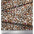 thumbnail image 3 of Soimoi White Georgette Viscose Fabric Leopard Animal Skin Decor Fabric Printed Yard 42 Inch Wide, 3 of 3