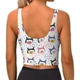 thumbnail image 3 of Haiem Cute Dog Pattern Womens Sports Bra - U Neck Padded Low Impact Yoga Bra Workout Crop Top Gym Moisture-Wicking Workout Vest -XX-Large, 3 of 9