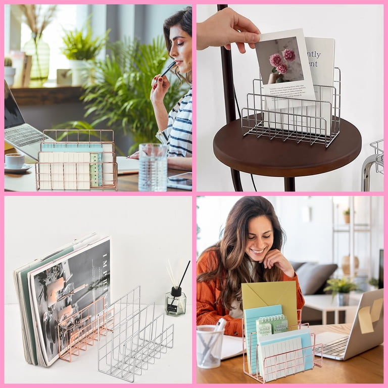 2-Pack Metal Mail Organizer with 3 Compartments photo 6
