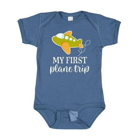 

Inktastic My First Plane Trip Airplane Travel Gift Baby Boy or Baby Girl Bodysuit