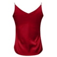 thumbnail image 7 of DuoJiaJ Womens Satin Camisole, V Neck Sleeveless Silk Summer Tank Top Red XXL, 7 of 7