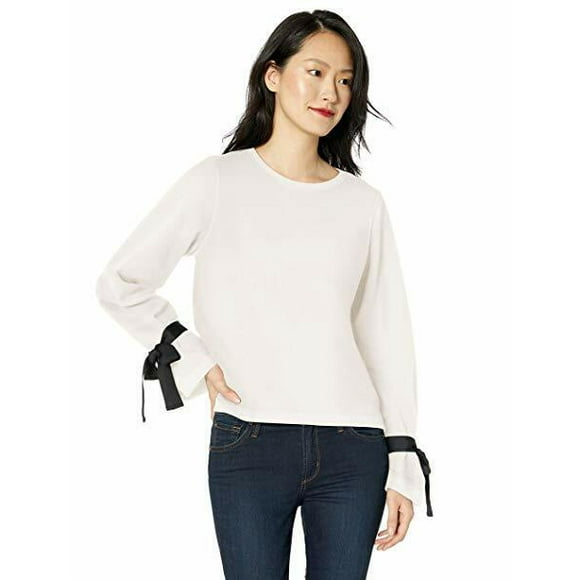 J.Crew Mercantile K0567 Sweatshirt Top Tie Sleeve White ( XS )