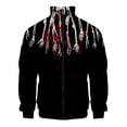thumbnail image 3 of Chaqueta con cremallera y estampado 3D de murciélago araña de Halloween para hombres y mujeres, chaqueta holgada de manga larga con estampado de cosplay, abrigo de calle, 3 of 5