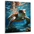 thumbnail image 2 of Designart "Oceanic Gentle Voyager" Animals Turtle Metal Wall Art Prints, 2 of 5