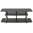 Flash Furniture Deerfield Black TV Stand with Shelves and Stainless