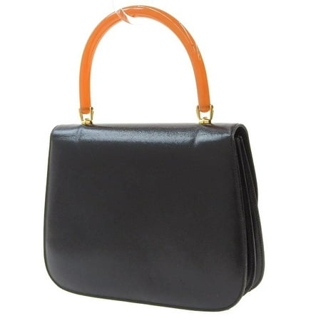 Gucci GUCCI Handbag Leather Black Plastic Handle