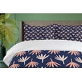 thumbnail image 4 of Ambesonne Navy Blue Duvet Cover Sets, Pastel Abstract Plant, 2-Queen, Coral and Peach, 4 of 7