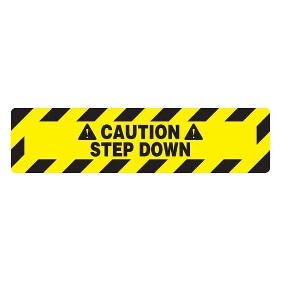 Floor sign, 6 in H, 24 in W, Vinyl, Rectangle, 3YRW3 3YRW3