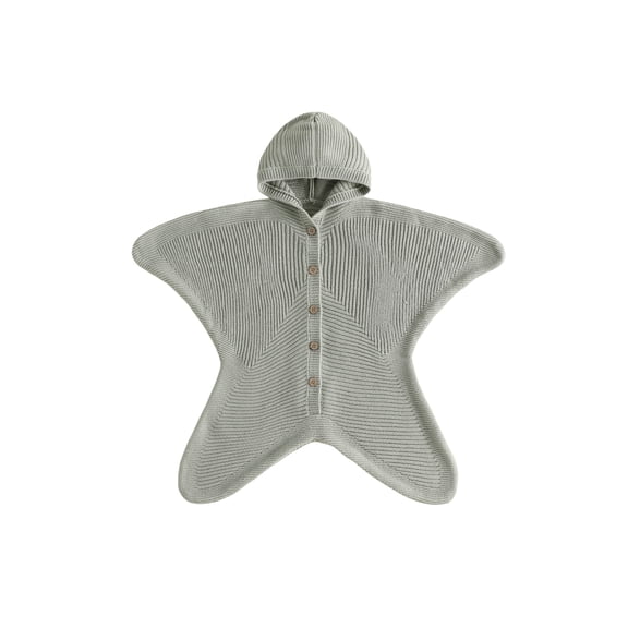 RUINIXCW Baby Knitted Sleep Sack Starfish Shape Hooded Front Button Swaddle Blanket