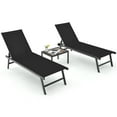 thumbnail image 1 of Gymax 3pcs Patio Chaise Lounge Set Aluminum Recliner Chair Table Outdoor, 1 of 10