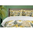 thumbnail image 4 of Ambesonne Floral Eucalyptus Duvet Cover Set, Botanical Chevron, Queen, Mustard and Laurel Green, 4 of 6