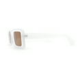 thumbnail image 3 of Minimal Squared Rectangle Plastic Mod Plastic Sunglasses White - Brown, 3 of 4