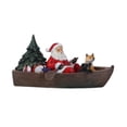 thumbnail image 2 of Almencla Resin Christmas Decoration, Resin Santa Claus Sculpture, Craft Xmas Decor, Christmas Resin Ornament for Holiday Birthday Gift Rowing a boat, 2 of 8